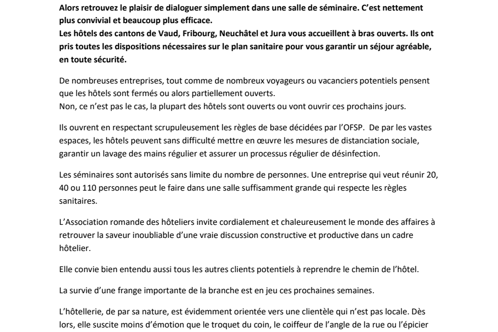 Communiqué de presse